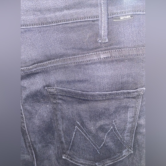 Mother Jeans Women’s Size 32 The Hustler Ankle Fray Black Denim Raw Hem - Picture 5 of 8